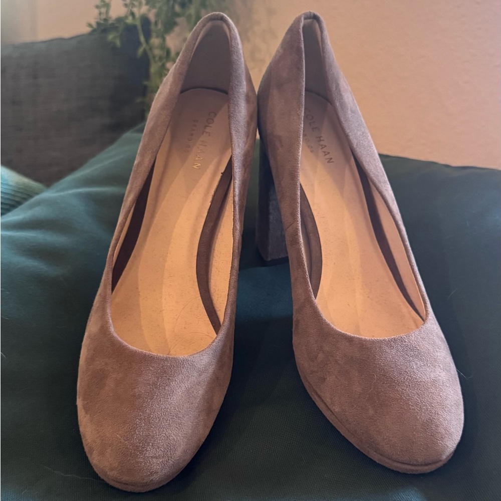 Cole Haan Women's Warm Gray Suede Heels